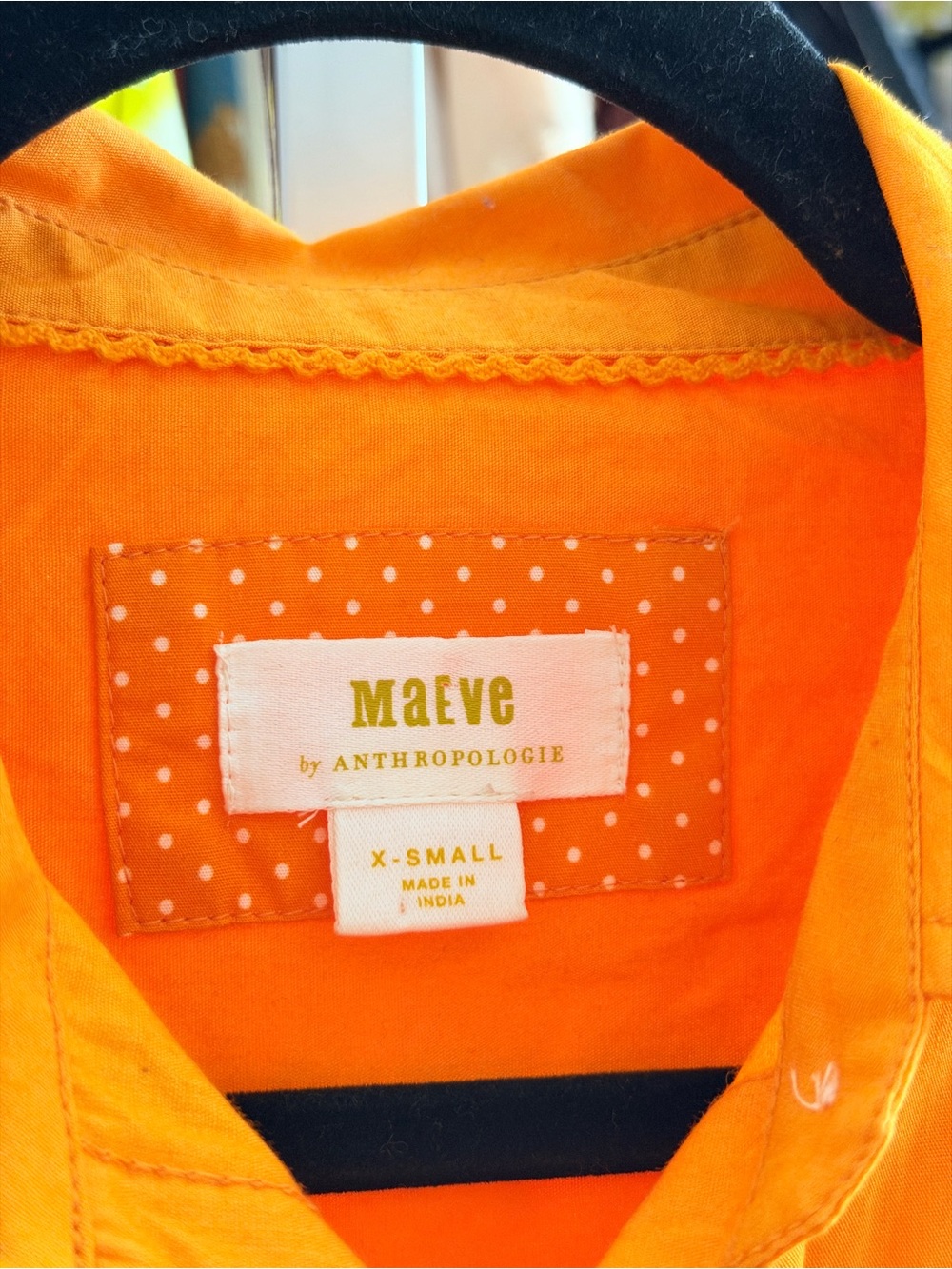Anthropologie Maeve Oversized Button Down Top Size XS Orange - Picture 4 of 6